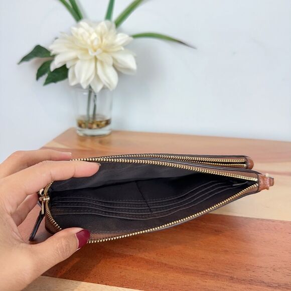 NWT Coach Leather Double Zip Wallet/Wristlet - Picture 5 of 6